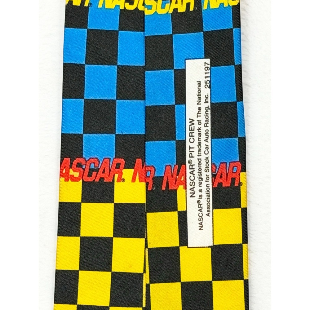 Nascar Pit Crew Necktie Ties Checkered Flag Pattern Race Car Fans Dadcore - Picture 2 of 4